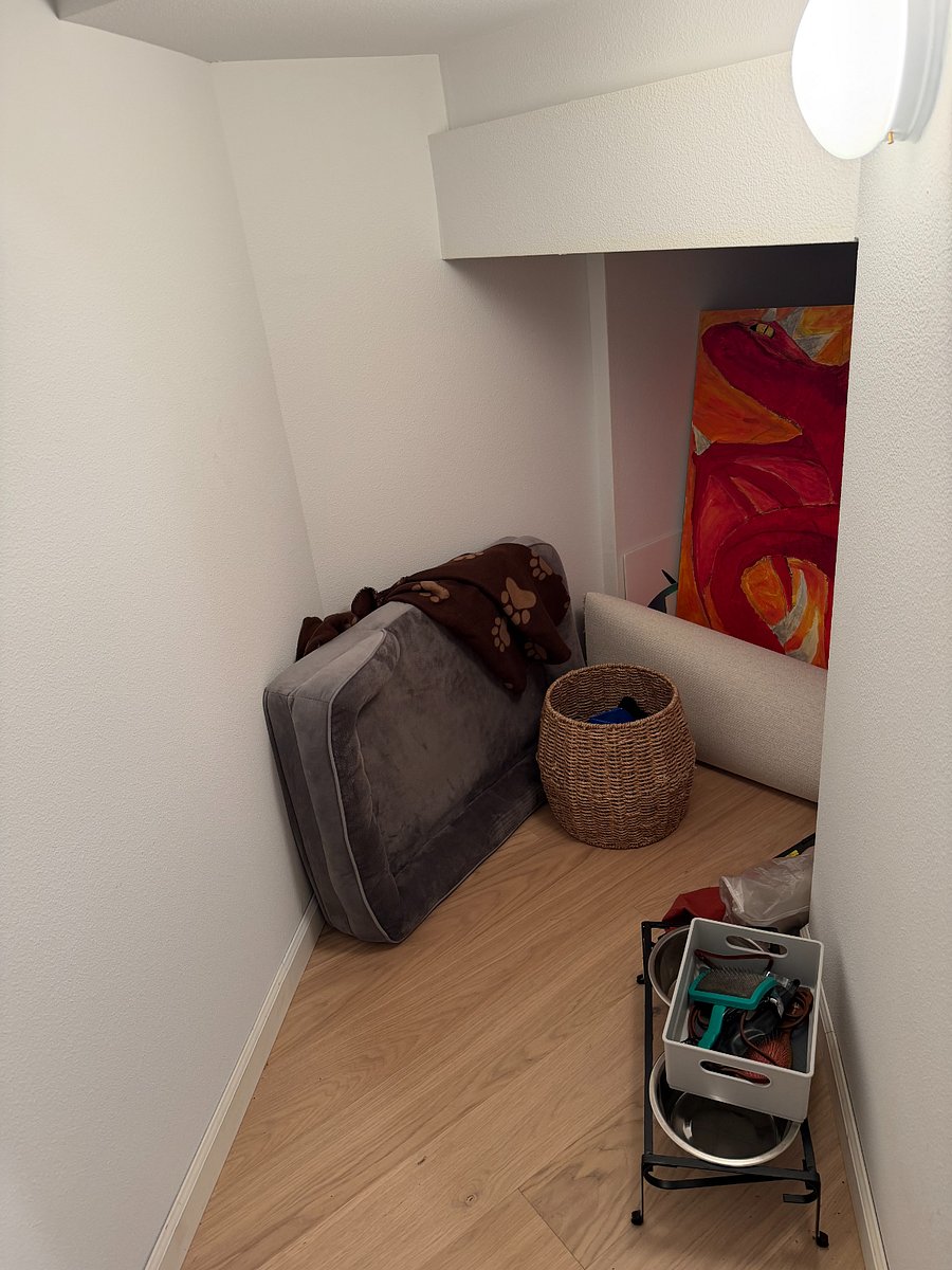 storage space adjacent to kitchen.