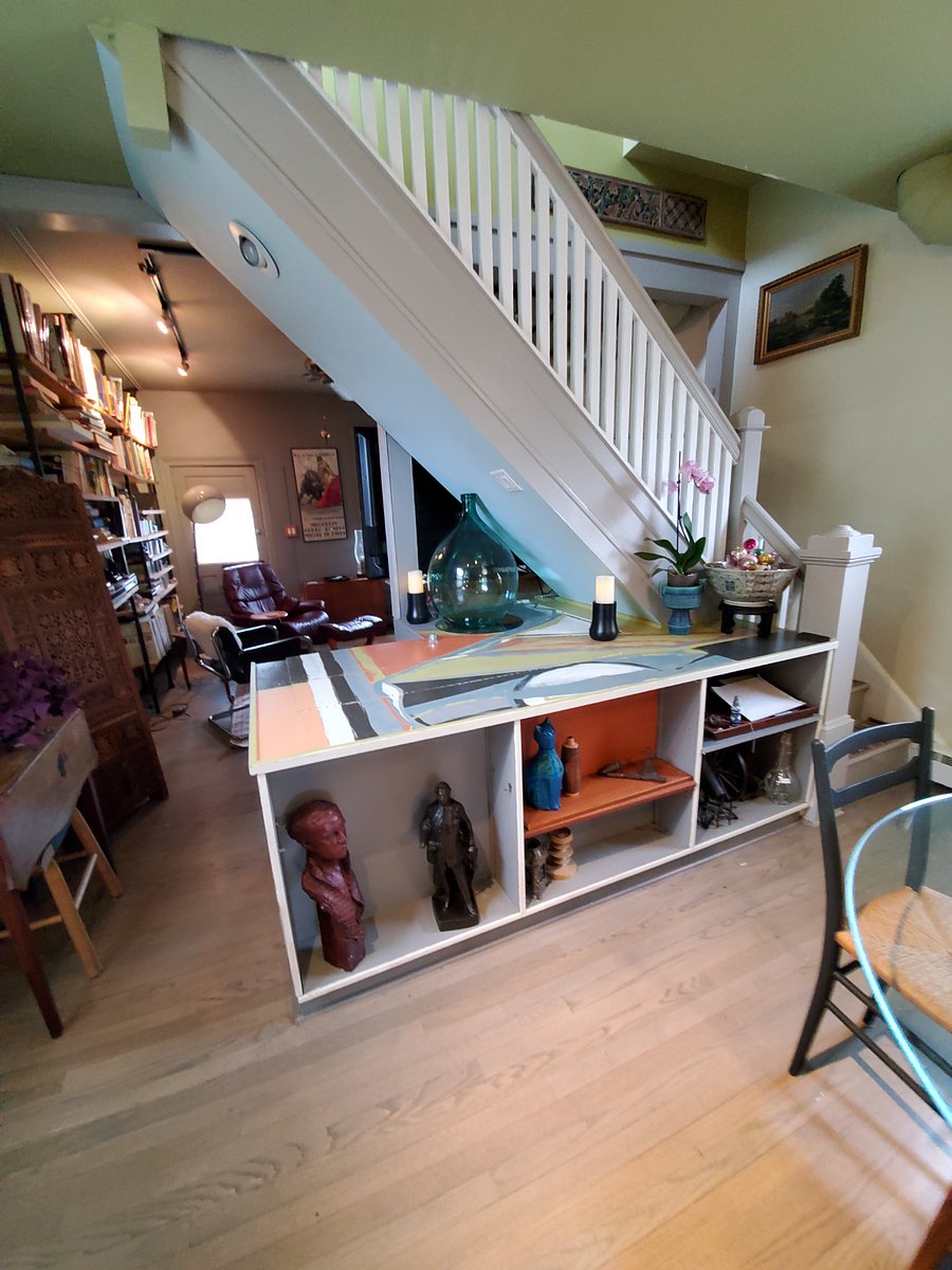 interior stair case from dining into living room