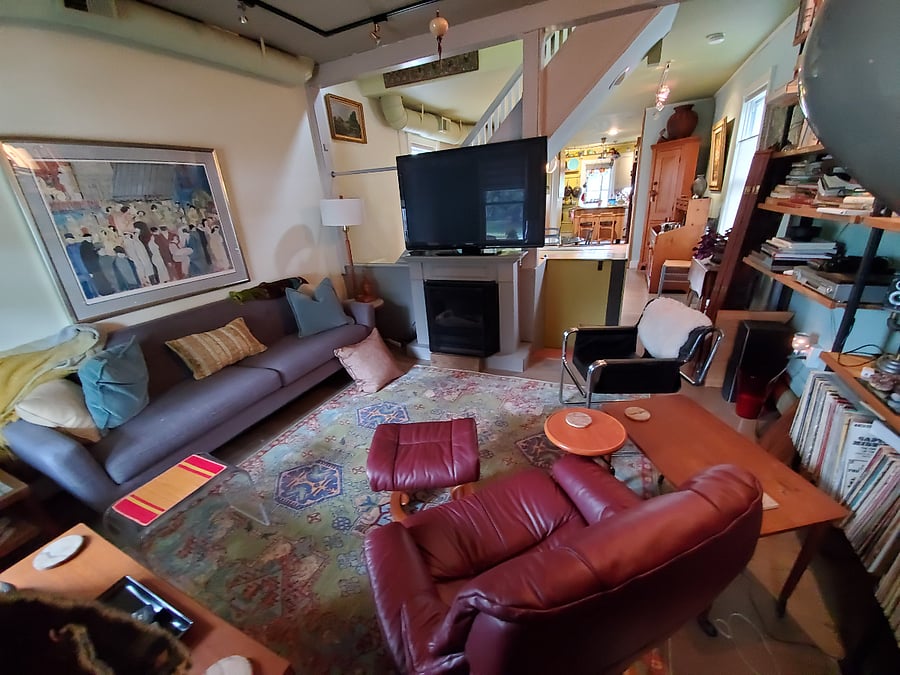 living room view of staircase