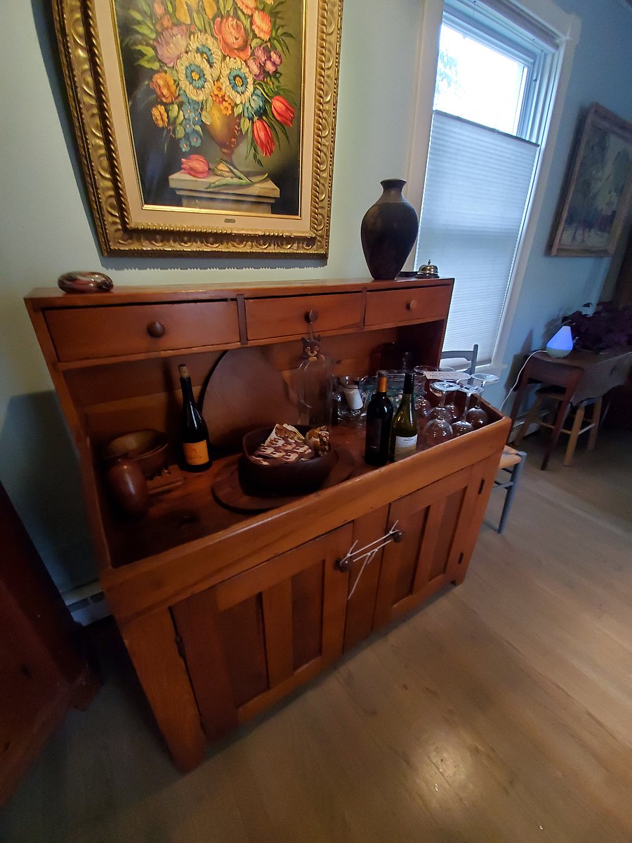 antique dry sink/bar serving area