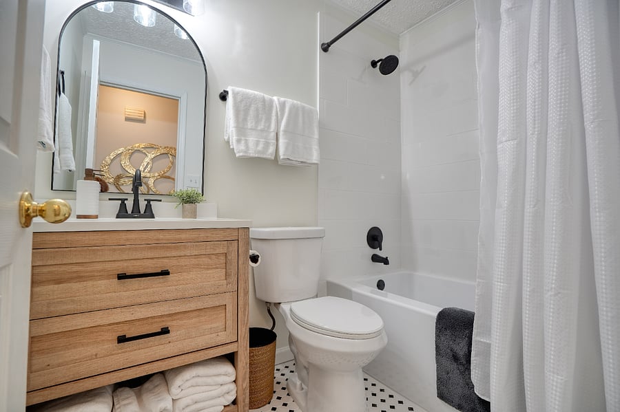 Hall bath with tub - newly updated.