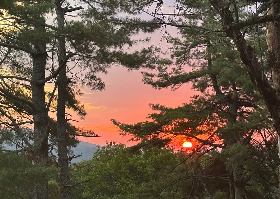 Morning sunrises with mountain view