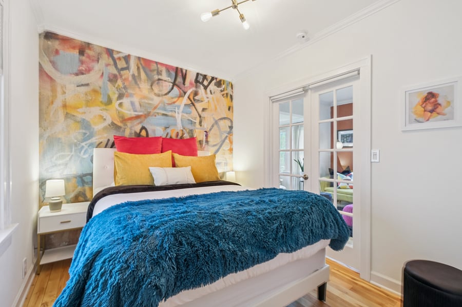 For restful night sleep: blackout shades on window/doors, sound machine, earplugs. Built-in chargers on nightstands. Steamer for quick wrinkle control. Extra linens and bathrobes for additional comfort.
