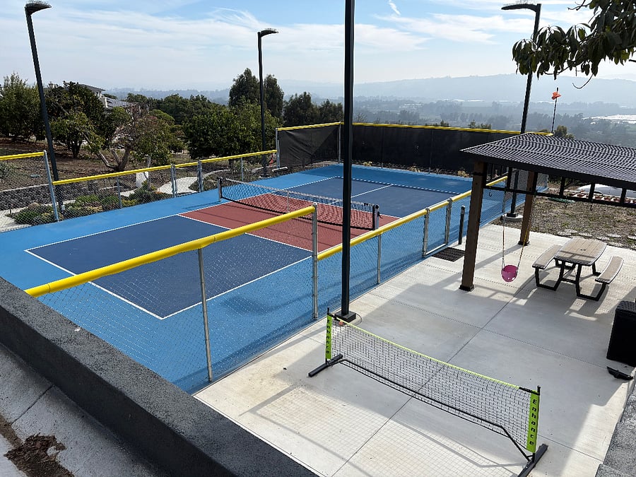 Lighted private pickleball court