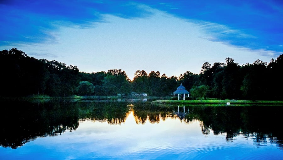 Pendleton Lake.  This house is right across the street from the lake and you can see the lake through the trees.