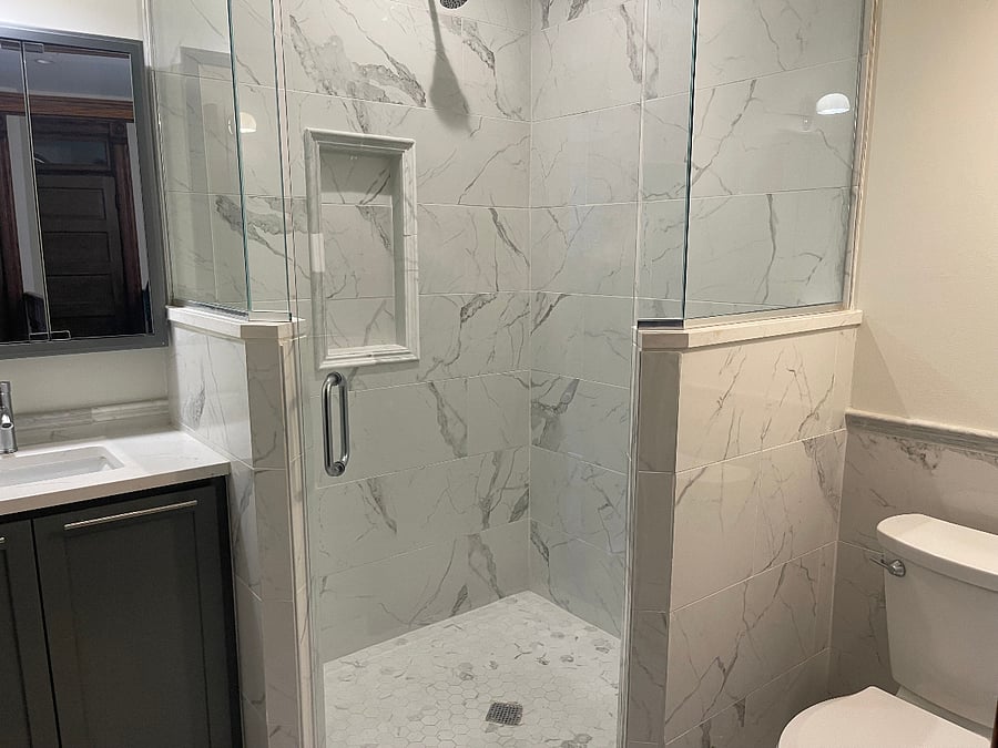 Walk-in shower.