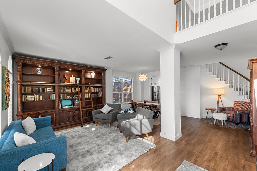 Cozy, bright gathering space with comfy seating and a relaxing feel.