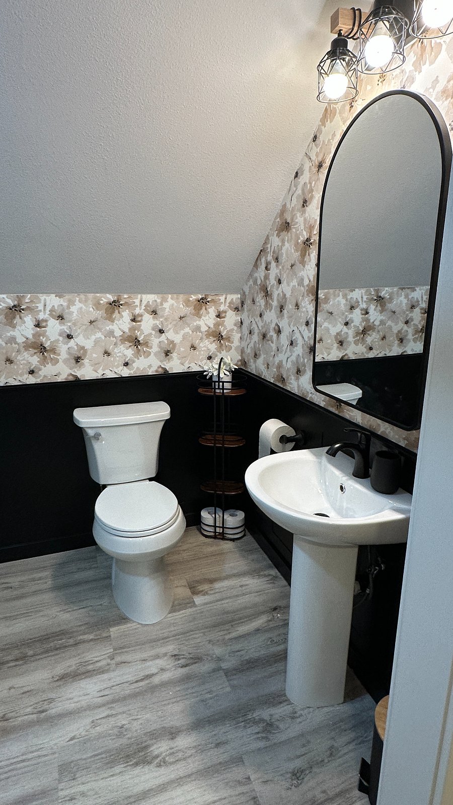 Second bathroom upstairs in largest bedroom.
