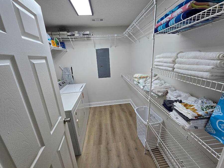 Laundry with New Washer, Linens & Towels Provided