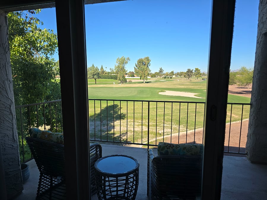 Beautiful views on private patio.