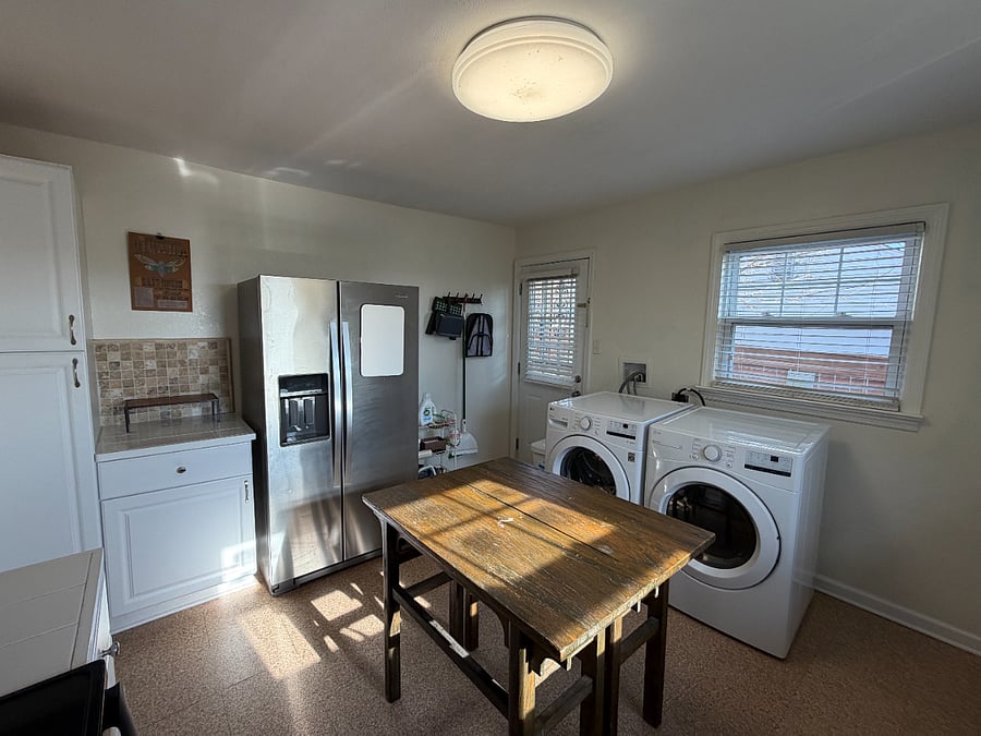 Exit Door to Backyard & Front Gate by Driveway - Gourmet Kitchen with everything you need! Electric Stove/Oven, Full-Sized Fridge, Dishwasher, Coffee Maker, Kitchen Aid, Brand New Knives!, Pots/Pans/Cookware + Washer and Dryer