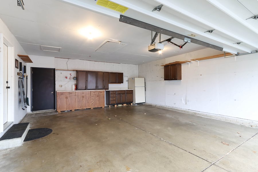 2 car garage with extra fridge.