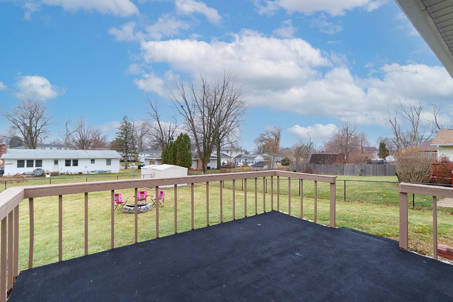 Fenced-in Backyard, deck, firepit.