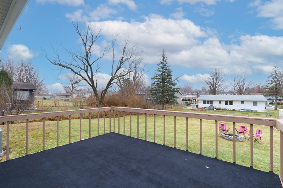 Fenced-in Backyard, deck, firepit.