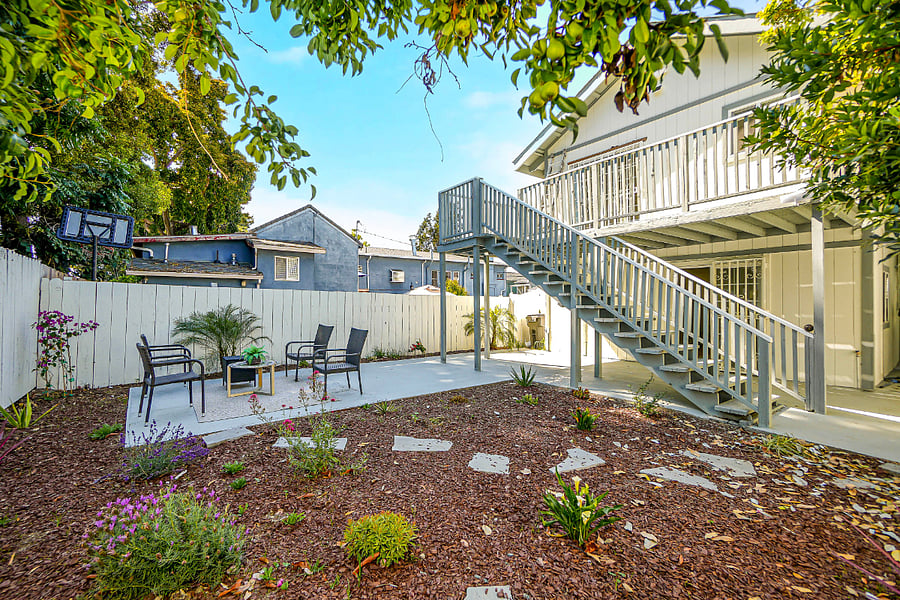 Unit A and B shared backyard