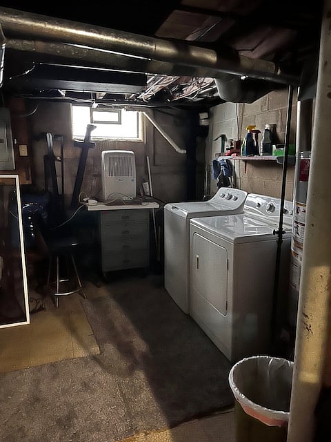 Washer & Dryer in Basement