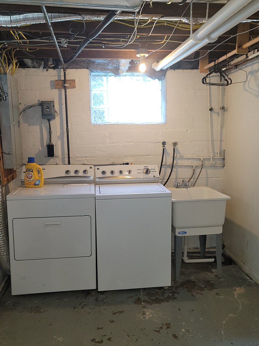 Laundry in basement