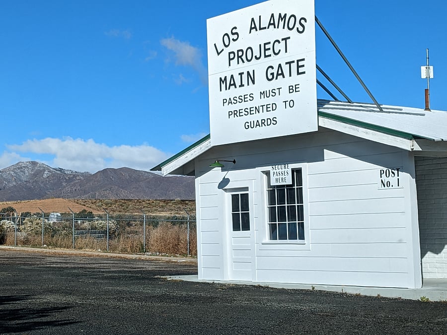 The Los Alamos Main Gate used during the Oppenhiemer Project.