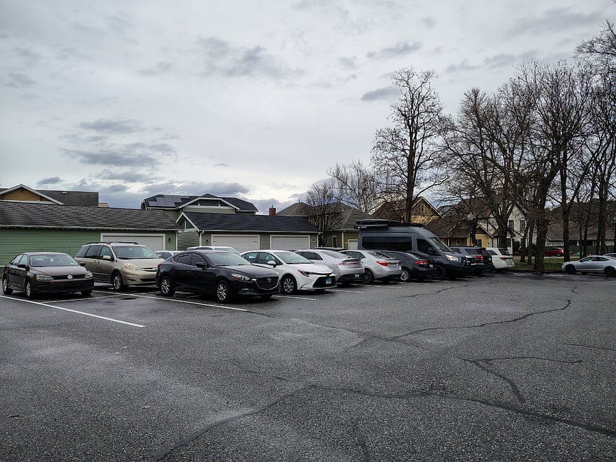 apt. comes with a parking pass for the permit only lot--first come, first served, no assigned space