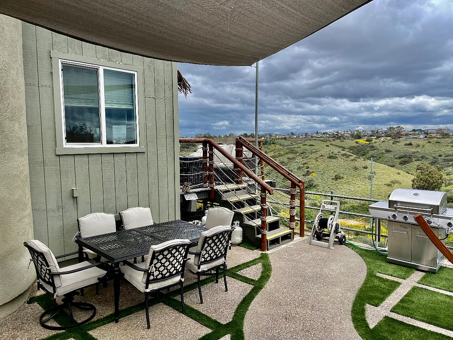 Very private patio and fenced in yard