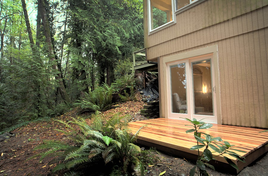 Back patio attached to Mystic River bedroom
