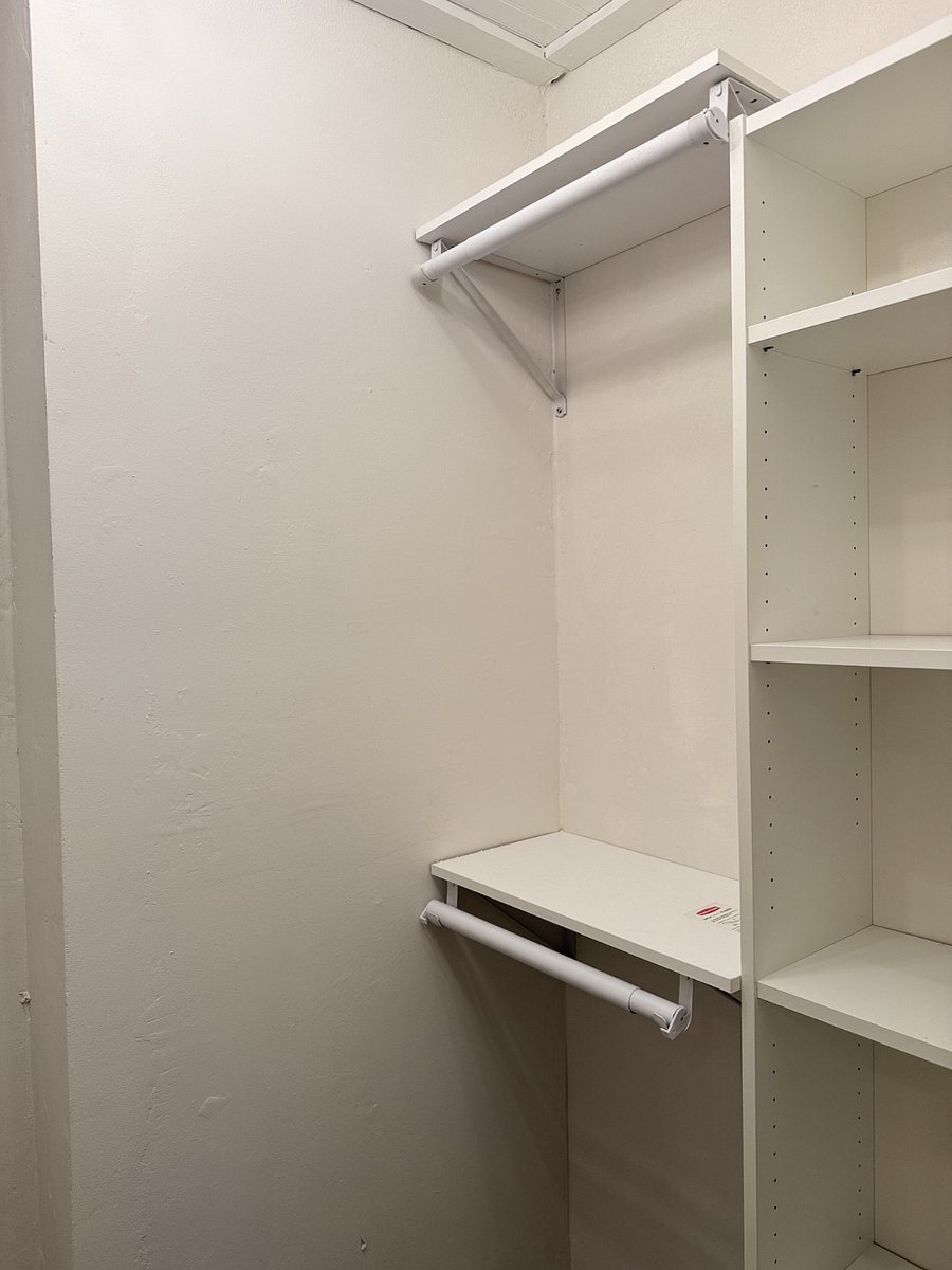 Small master walk in closet