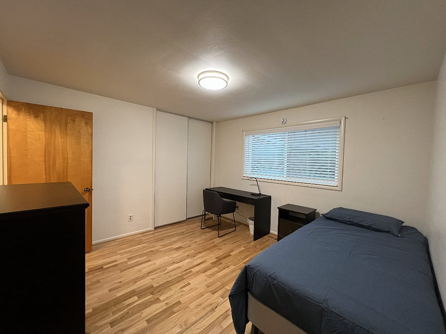 Bedroom with closet view.