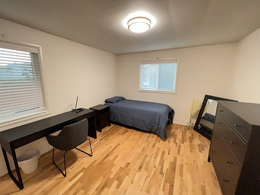 Furnished bedroom.