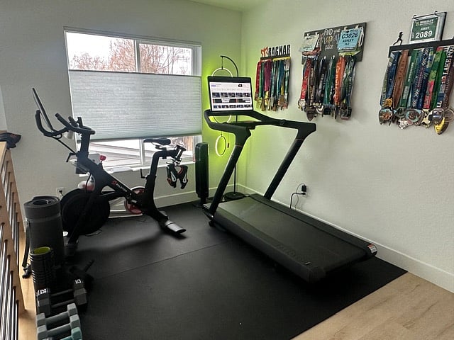 Workout loft on the second floor