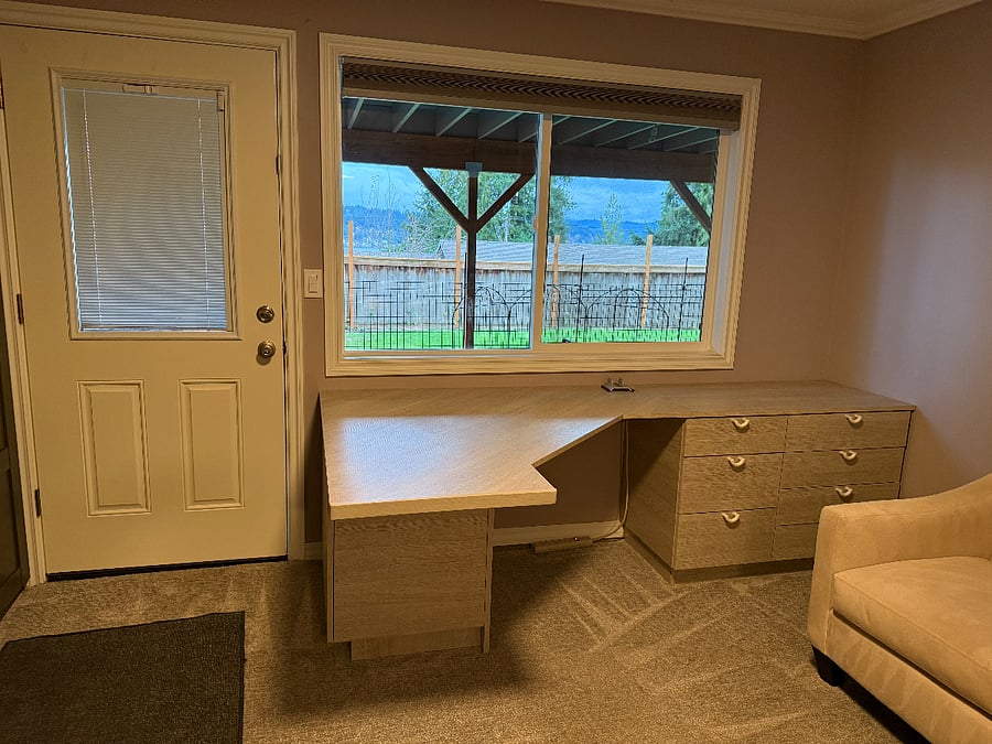 Desk for work from home. Also can double for dining room.