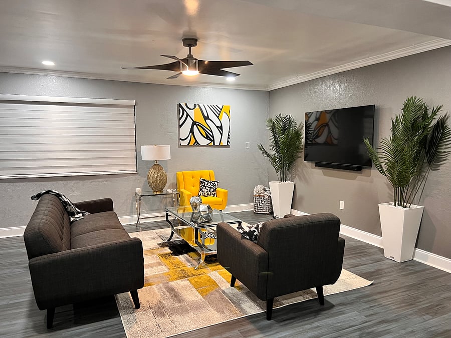 Entertainment area 65 inch smart tve