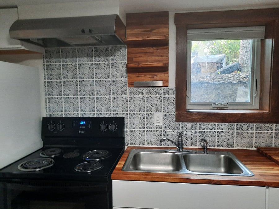 close-up of kitchen amenities.