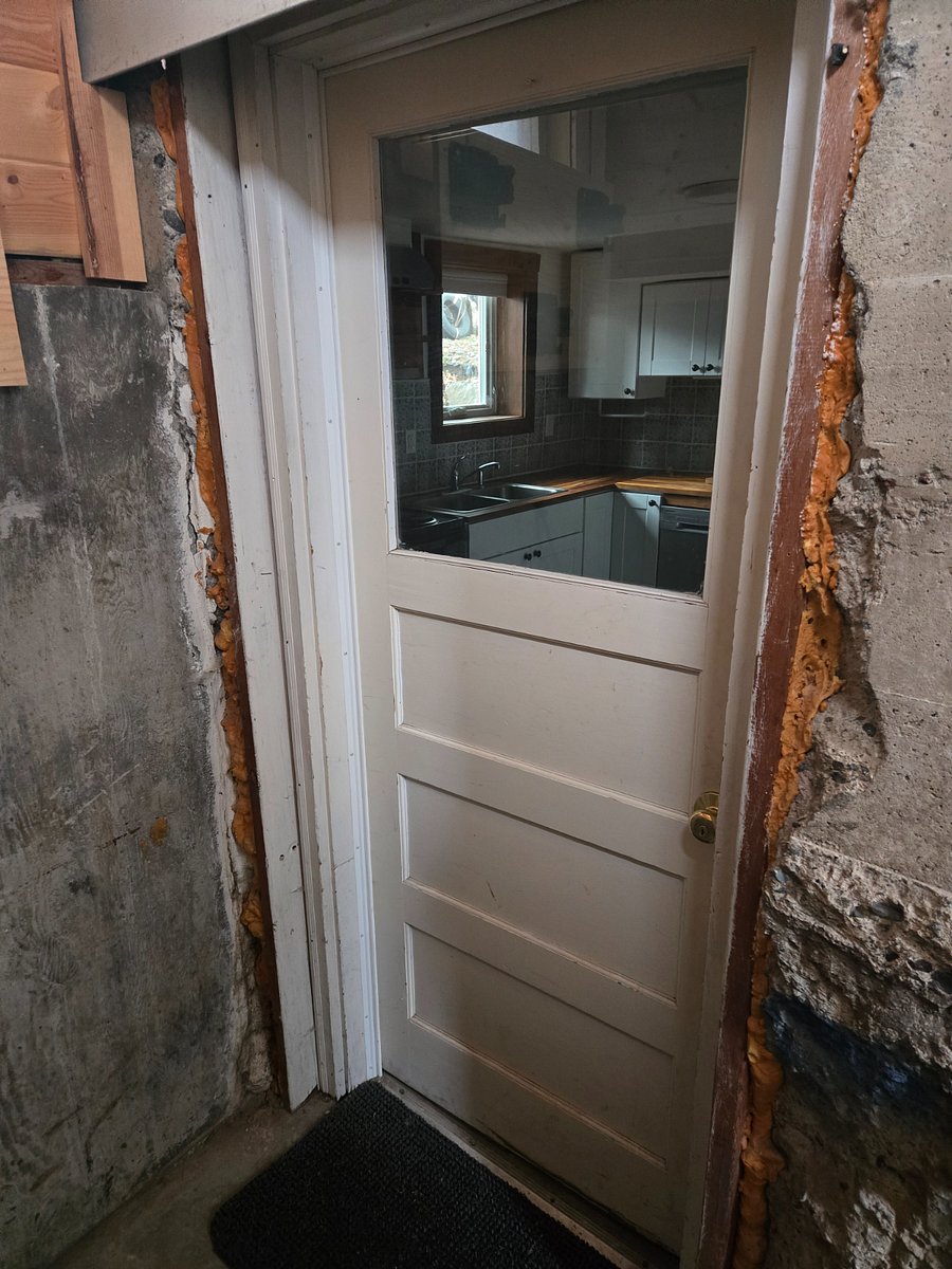 Locking apartment front door that is graded for exterior although this is inside the insulated entryway.