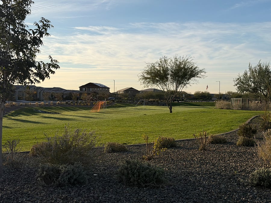 Neighborhood soccer field one block away