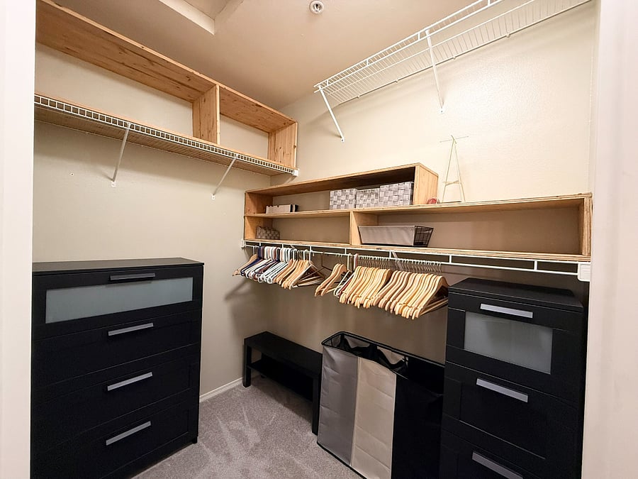 Dressers included for extra storage!