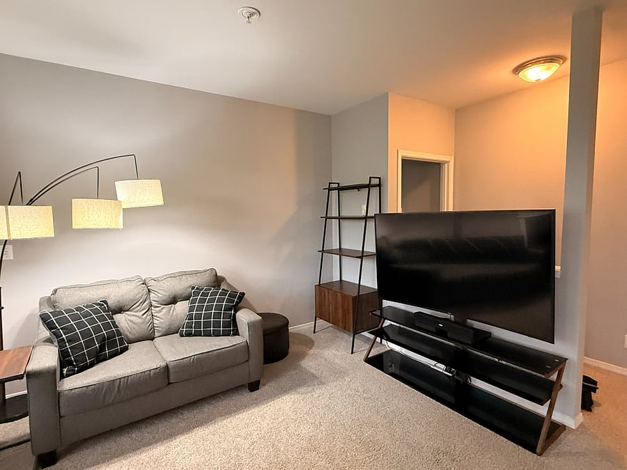 65" Smart TV + Bose Soundbar for your viewing pleasures located in the main Living Room