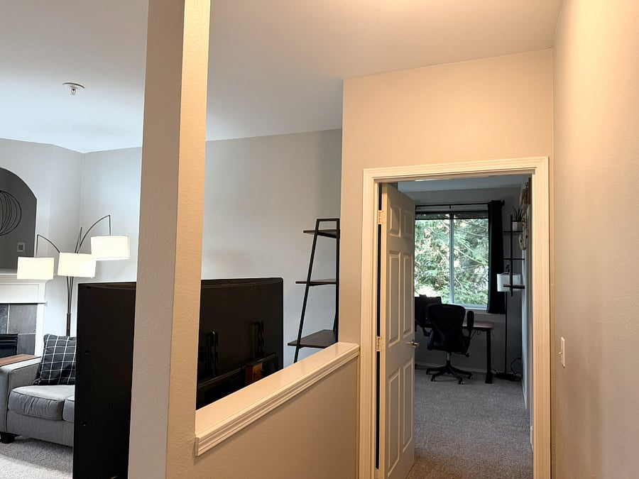 Entry into the Primary Bedroom from the Living Room