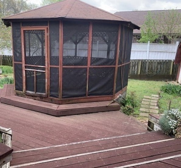 Screened gazebo in back yard!