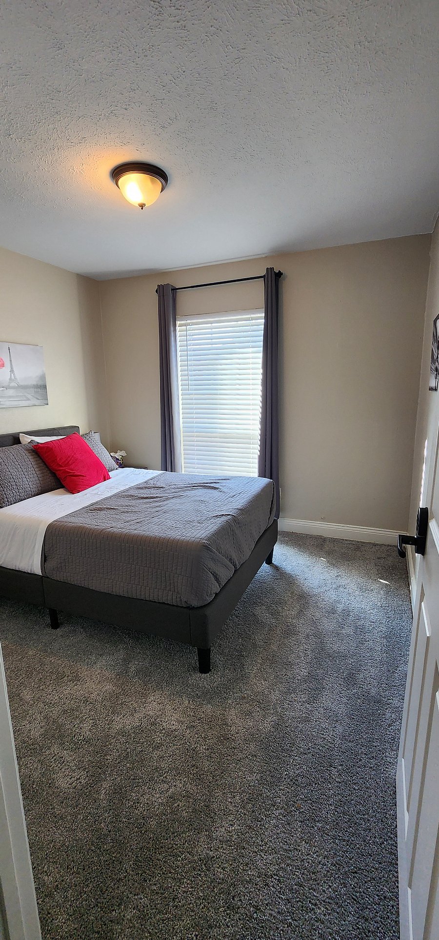 Guest room, view from hallway, digital lock on the door