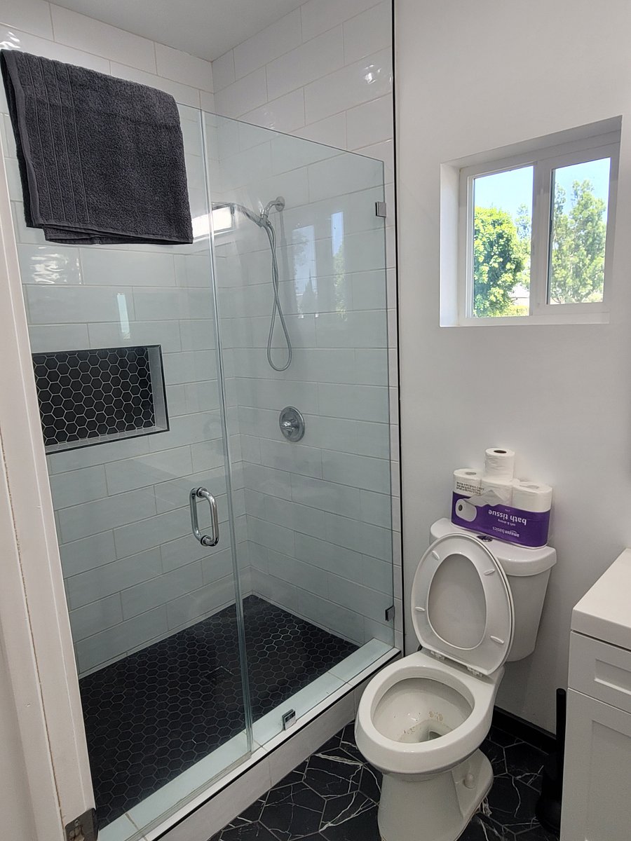 Shower fully tiled