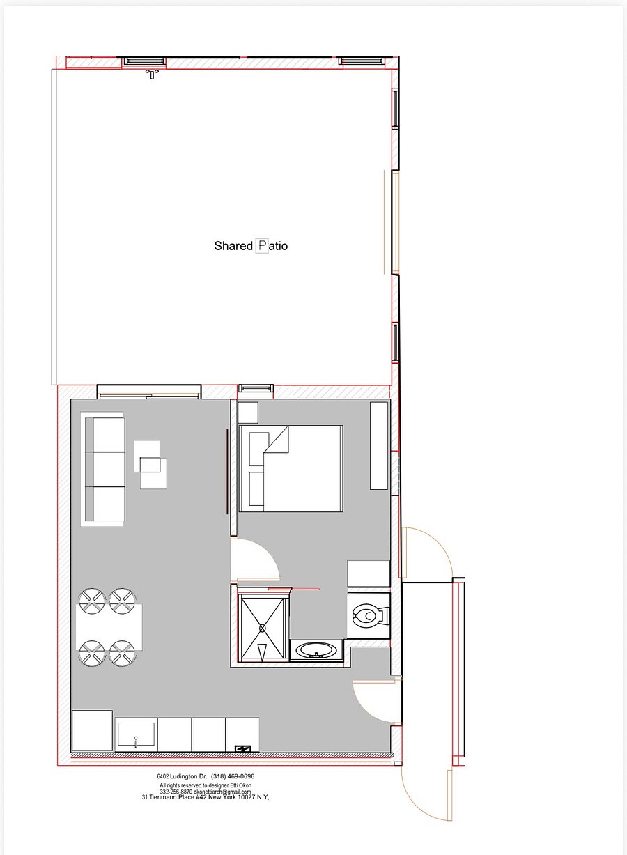 Floor plan of the suite.