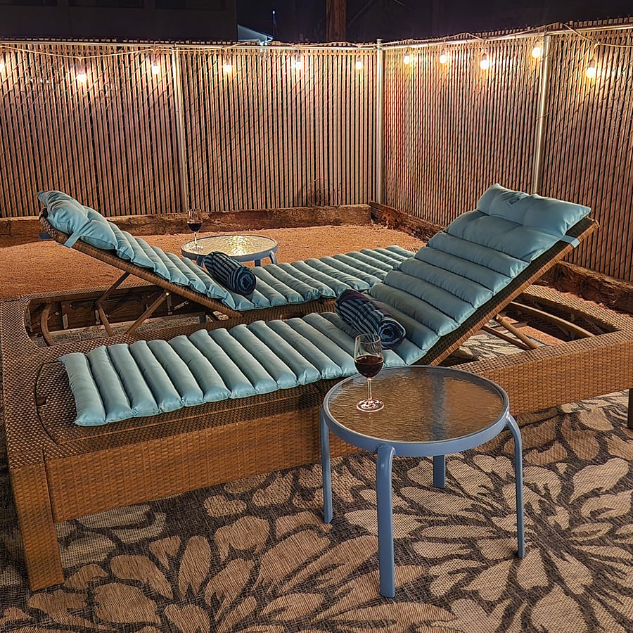 Creating Memories: The double chaise lounge can be the perfect spot to spend quality time with someone special. You can chat, read together, enjoy a beverage, or relax and soak in the cocktail pool.