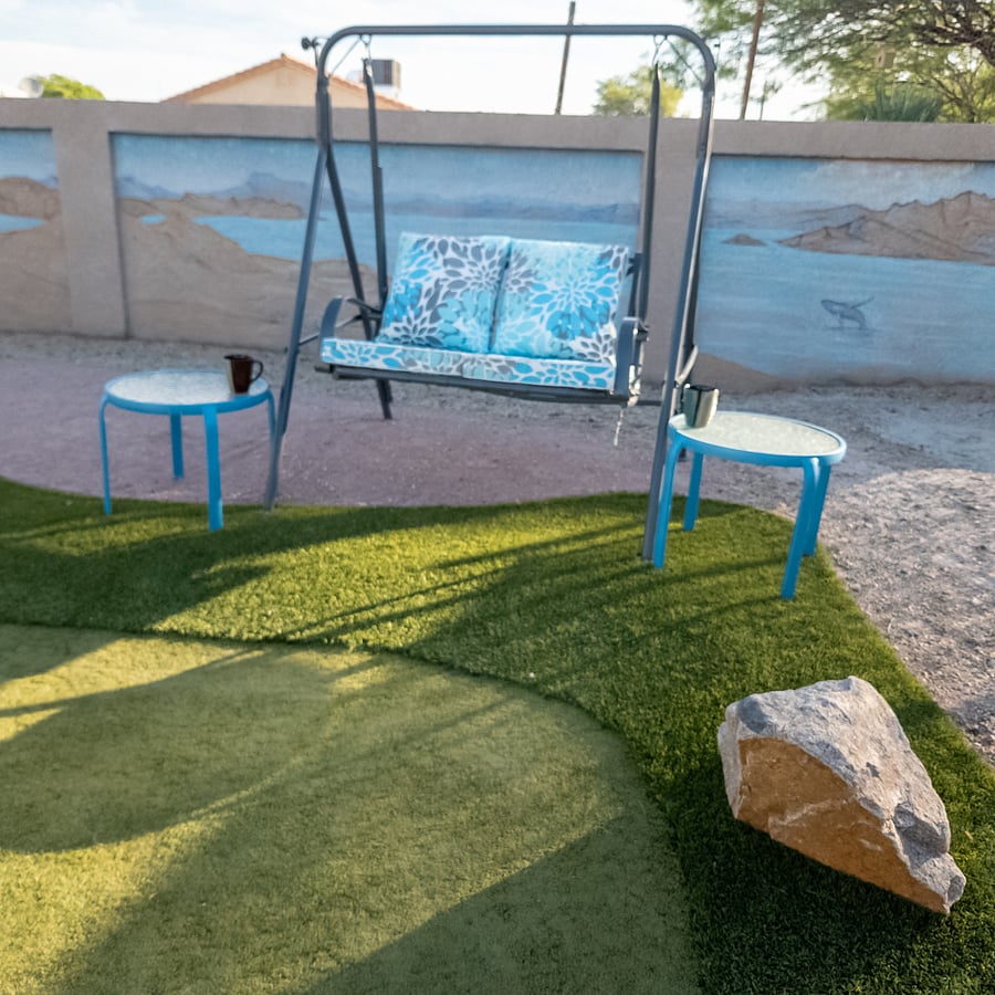 Choose Your Spot: Gently sway on the deep cushion swing while sipping your favorite morning beverage