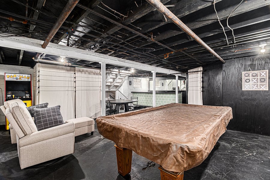 Game room, half bath