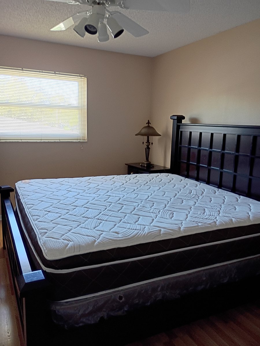 King mattress master bedroom