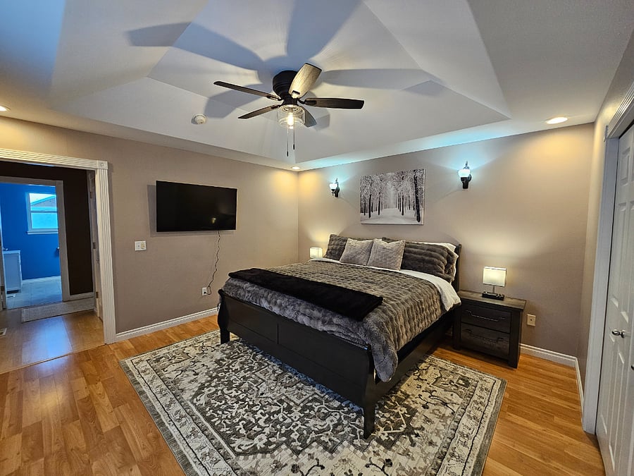 King in master bedroom