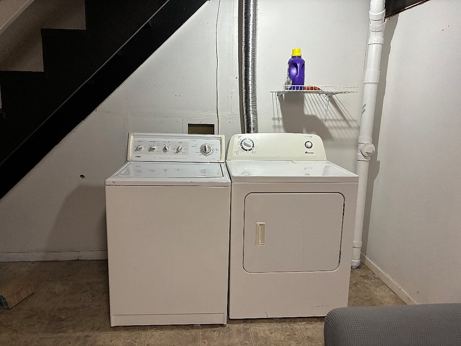 Washer and dryer in basement