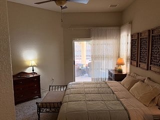 King Bedroom looking out to the back patio