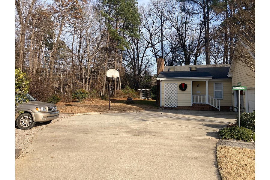 Parking pad and driveway