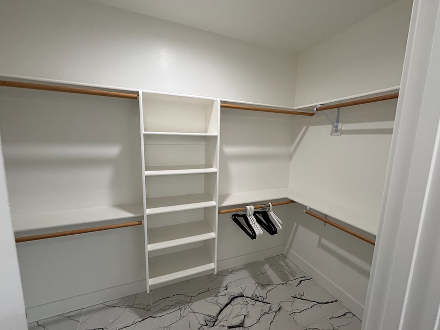 Large walk in closet for master bedroom